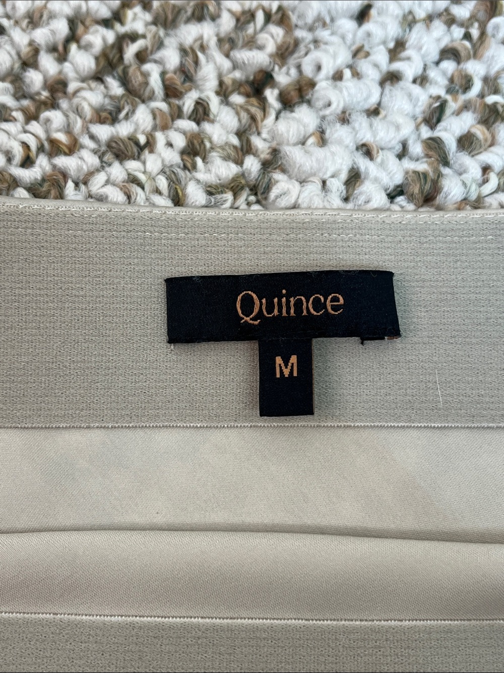 QUINCE 100% SILK PULL ON SKIRT ELASTIC WAIST AND WASHABLE CHAMPAGNE COLOR SZ MD - Picture 5 of 10